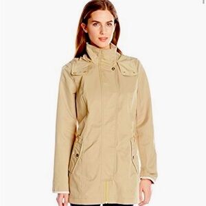 Sam Edelman Women's Natalia Zip Front Rain Coat Large